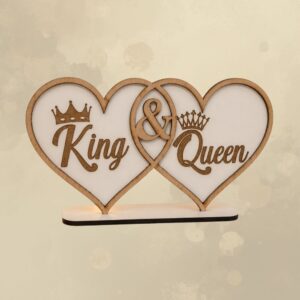 Placa de Mesa Corações King & Queen