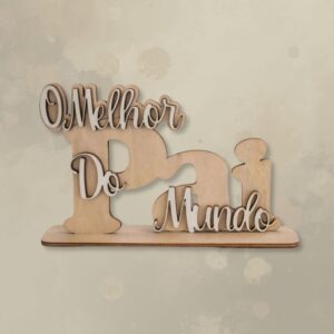 Placa de Mesa em Madeira "O Melhor Pai do Mundo"