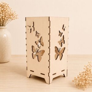 Light Box de Madeira Borboletas