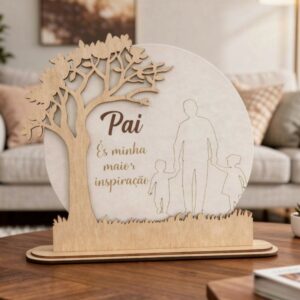 Placa de Mesa em Madeira "Pai, És a Minha Inspiração"