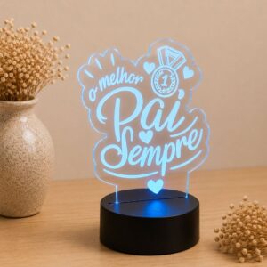 Luminária LED 3D "Melhor Pai Sempre"