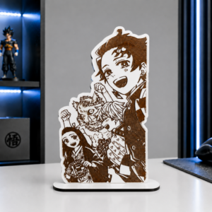 Placa na Base Demon Slayer (Tanjiro, Nezuko, Zenitsu e Inosuke)