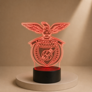 Luminária LED 3D Emblema Benfica S.L.B.