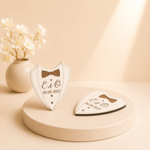 Lembrança de Casamento em Madeira — Fato Noivo Personalizado